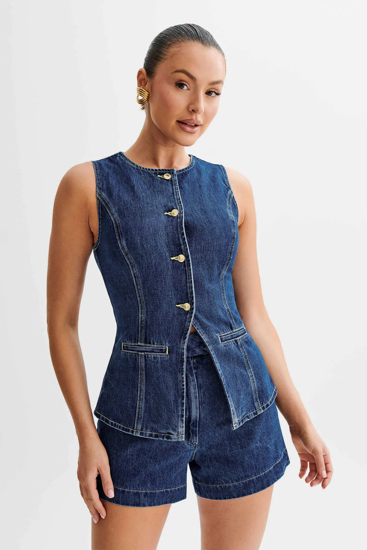 Denim Button Up Set