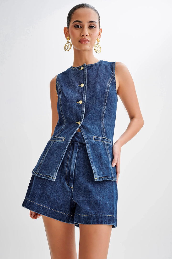 Denim Button Up Set