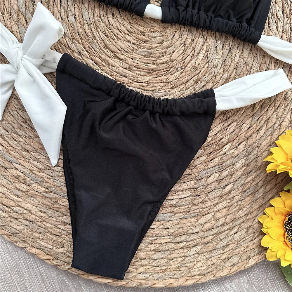 Halter Bikini Black/White