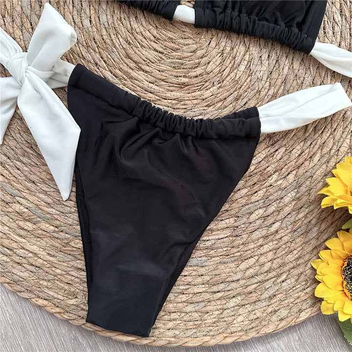 Halter Bikini Black/White