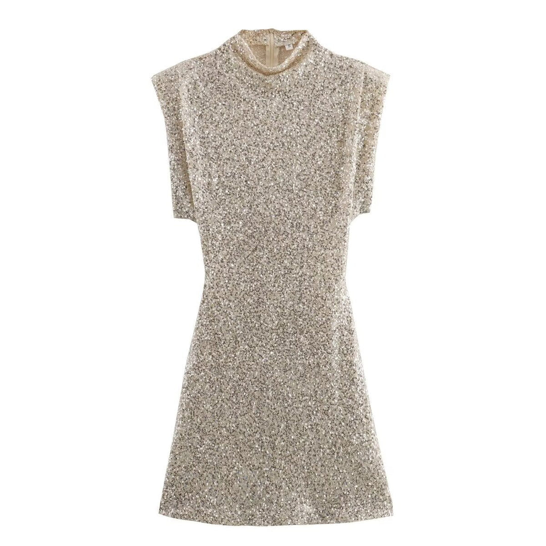 sparkle glitter mini dress for new year christmas with sequins