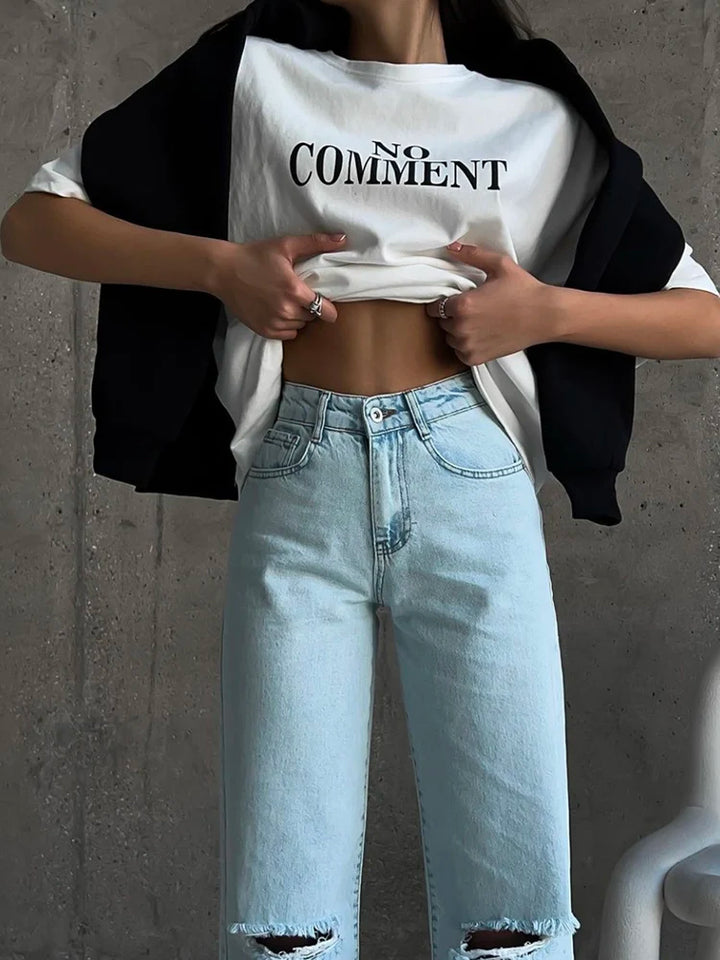 'No Comment' Oversized Tee